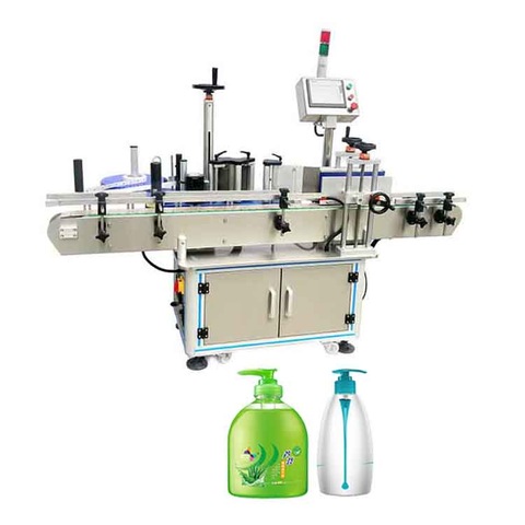 Máquina de etiquetado de etiquetas adhesivas de botella ovalada de agua mineral de plástico automática de sobremesa de control PLC de alta calidad 
